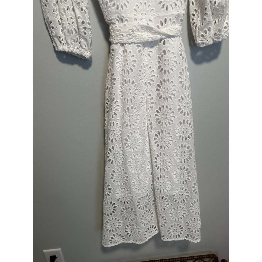 Lilly Pulitzer DRESS MIALYNN MIDI EYELET SHIRT White Pinwheel Size 6 - Picture 7 of 7